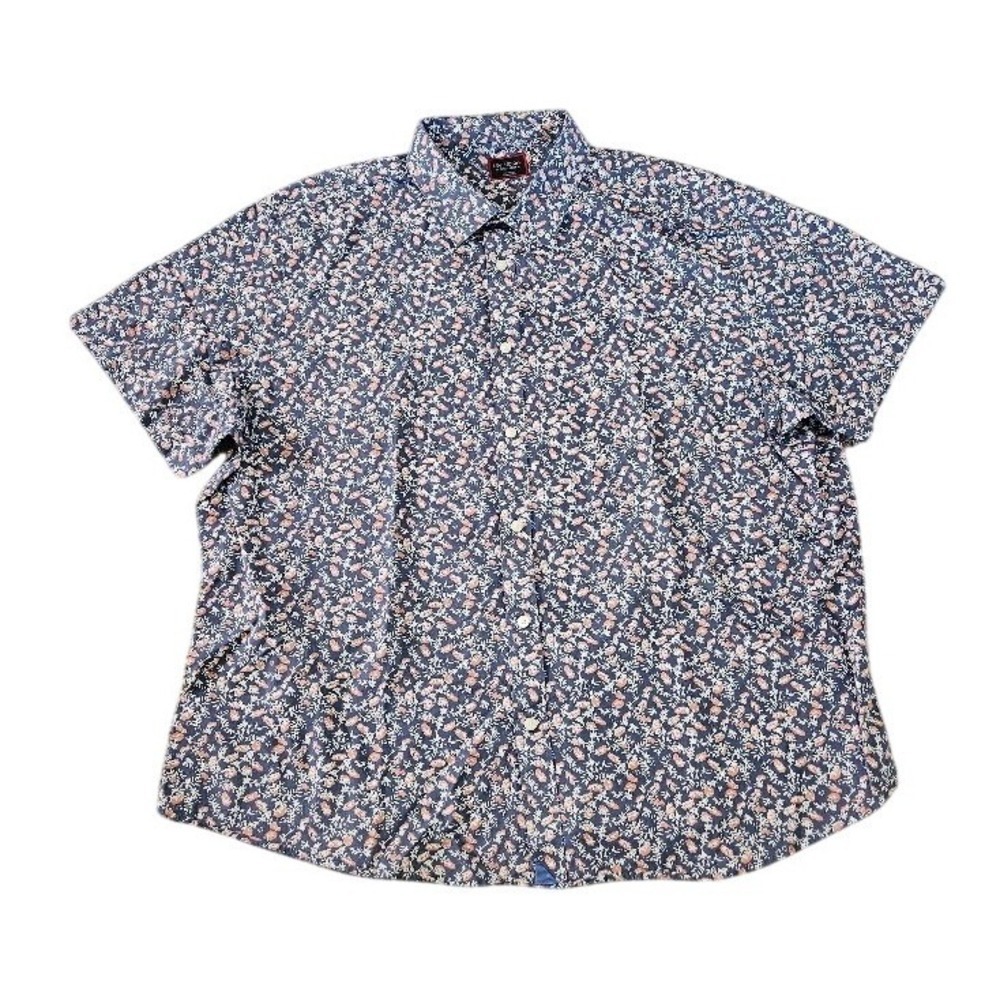 UNTUCKit Button Down Shirt Mens 3XL Navy Floral Cotton Short Sleeve XXXL